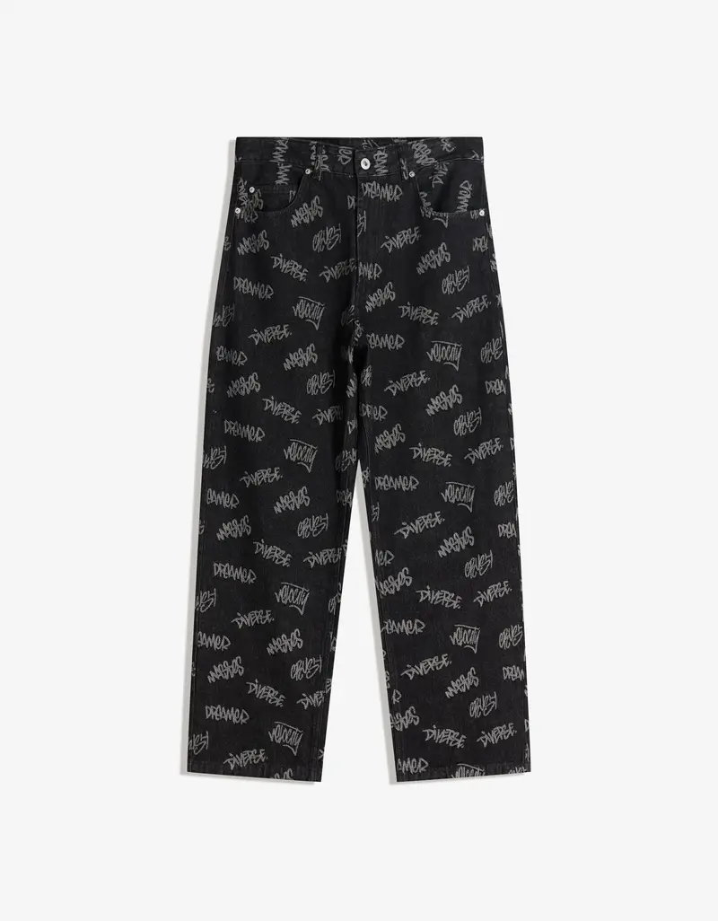 Bershka Jeans Uomo Nero 3893592