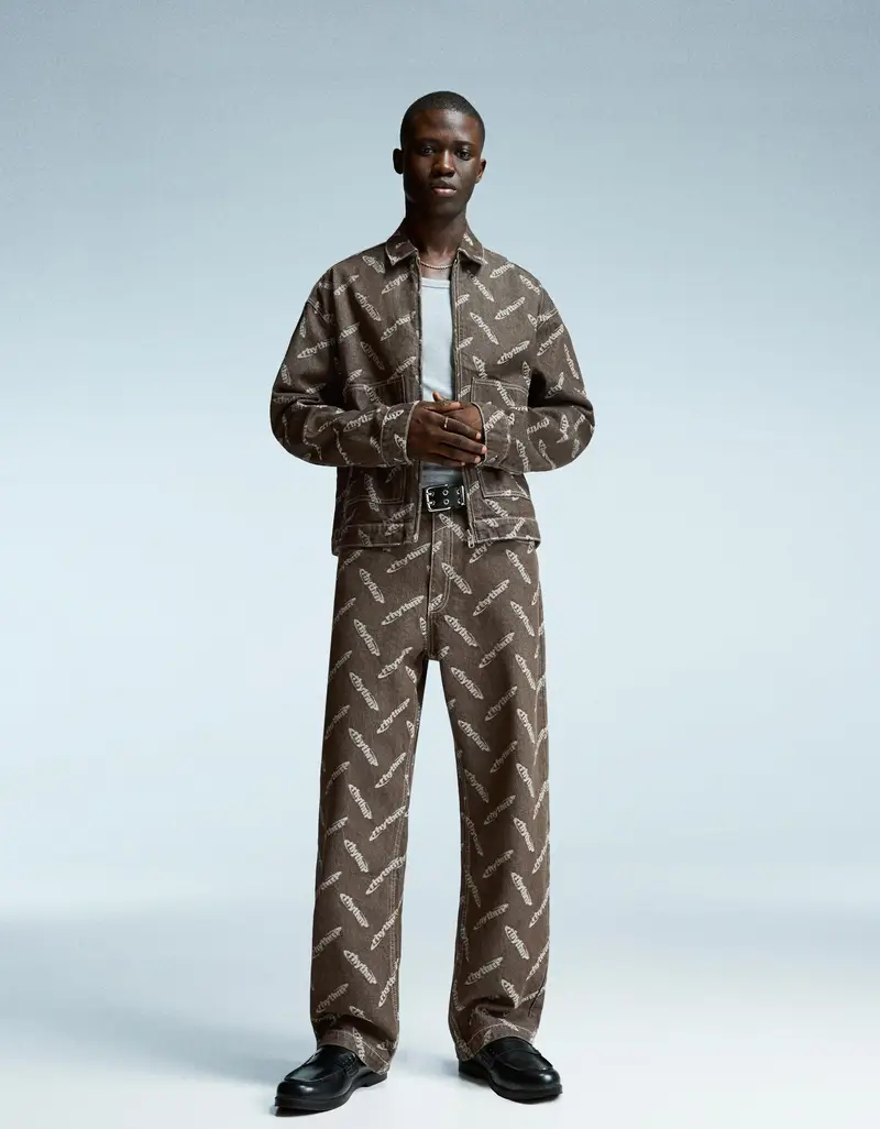 Bershka Jeans Uomo Marrone 2012128