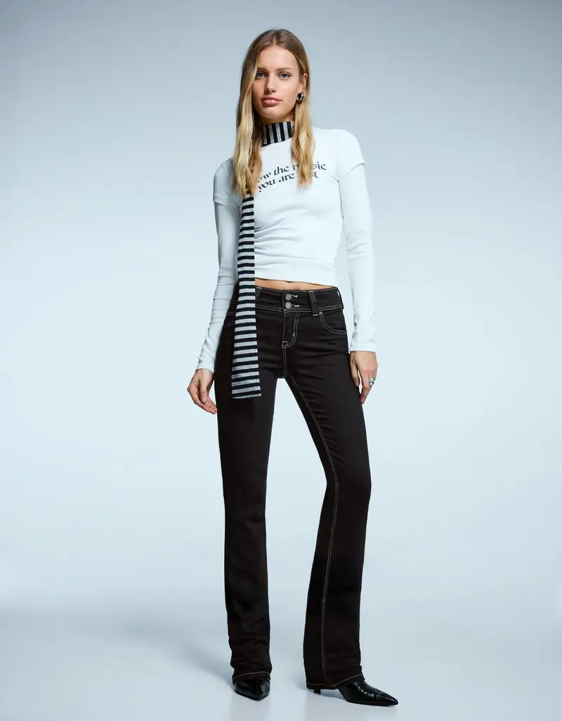 Bershka Jeans Donna Grigio 3824528