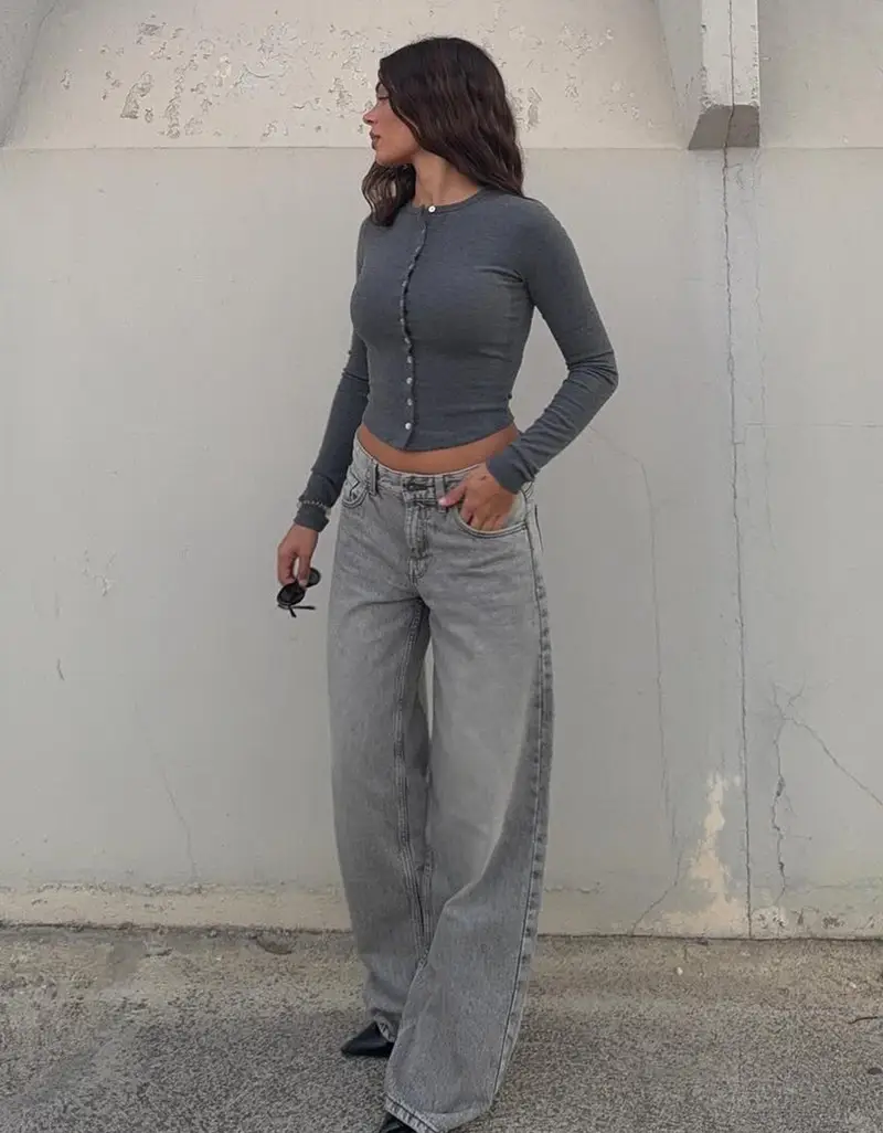 Bershka Jeans Donna Grigio 4176614