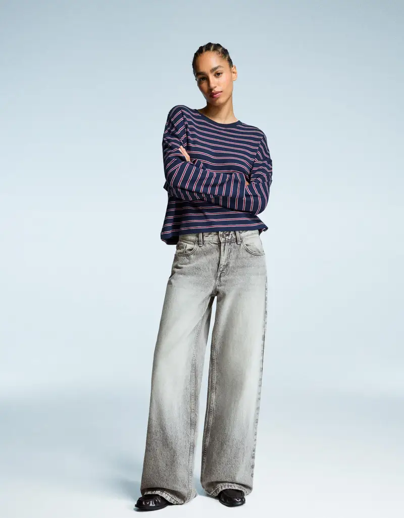 Bershka Jeans Donna Grigio 2703485