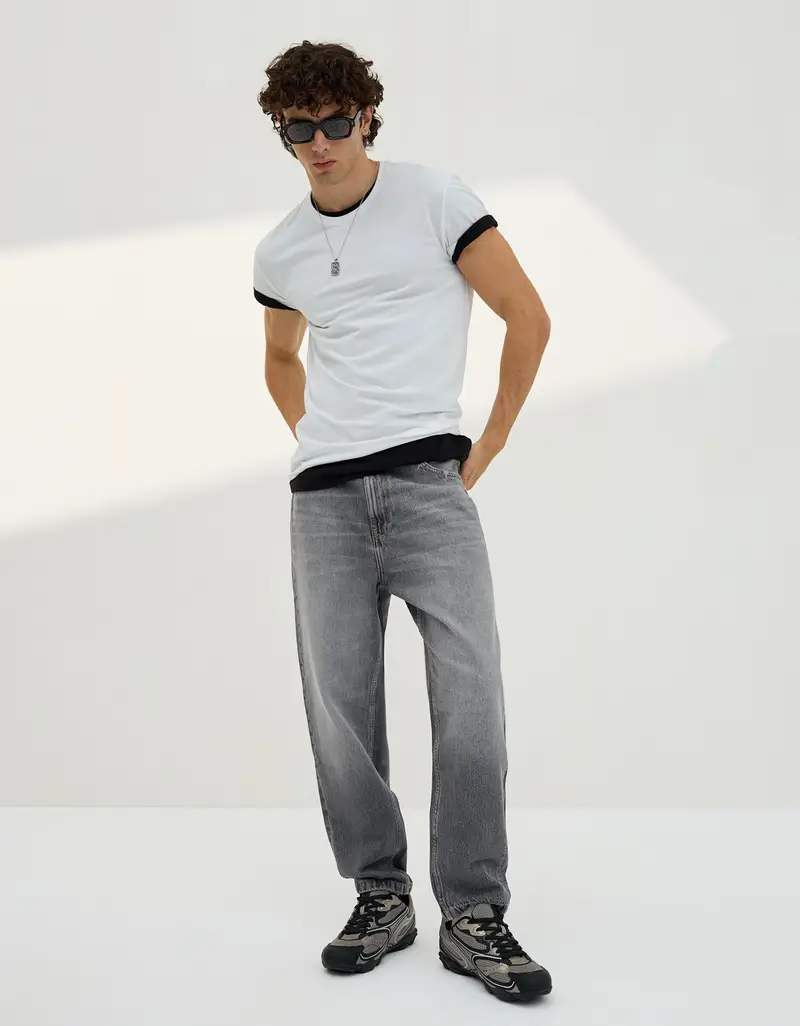 Bershka Jeans Uomo Grigio 4176389