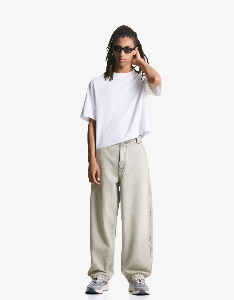 Bershka Jeans Uomo Grigio 2703615