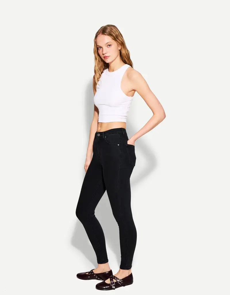 Bershka Jeans Donna Nero 2703481