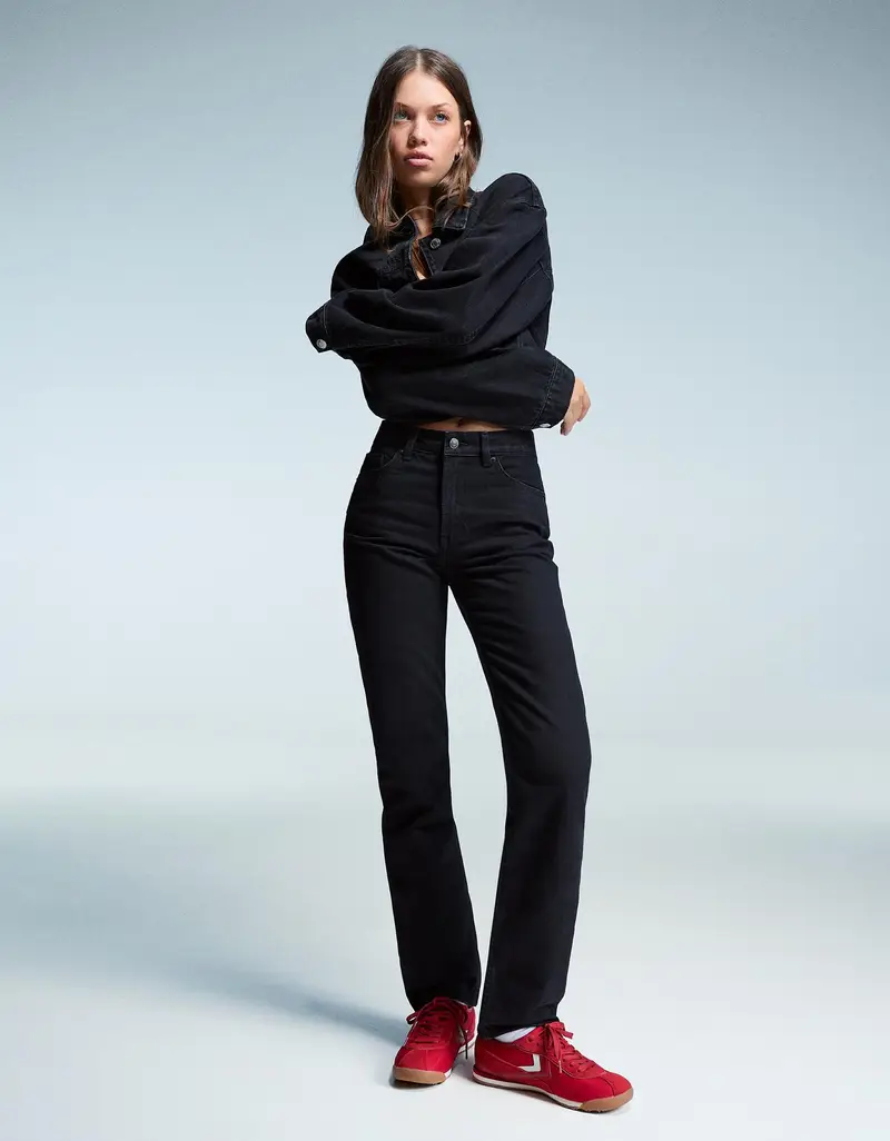 Bershka Jeans Donna Nero 2703479