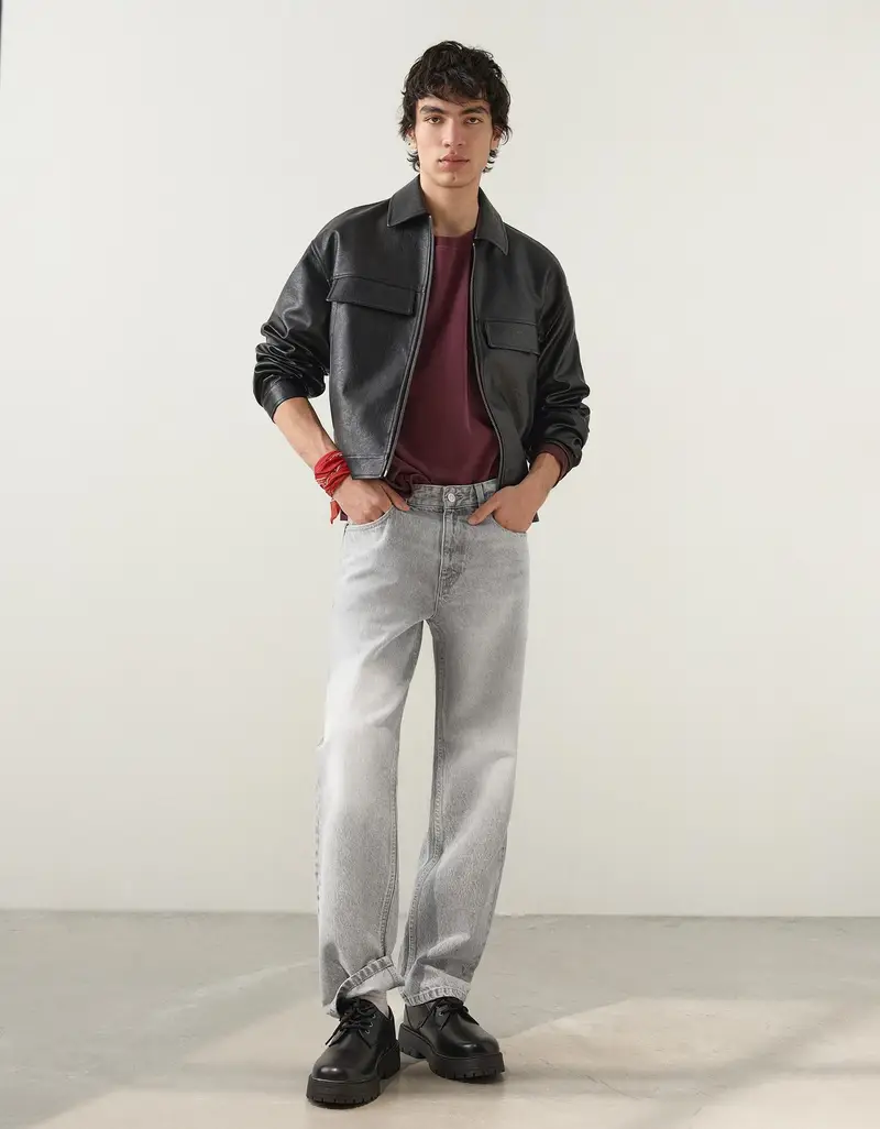 Bershka Jeans Uomo Grigio 4156555