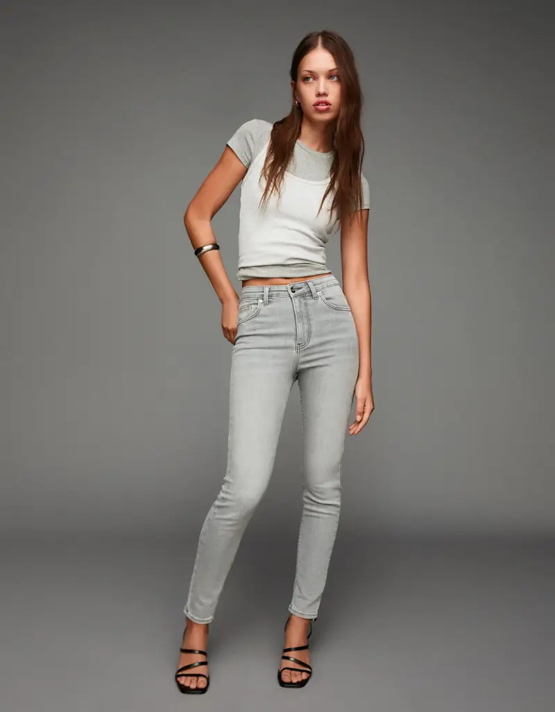 Bershka Jeans Donna Grigio 2703474