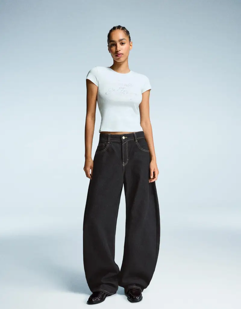 Bershka Jeans Donna Nero 2702913