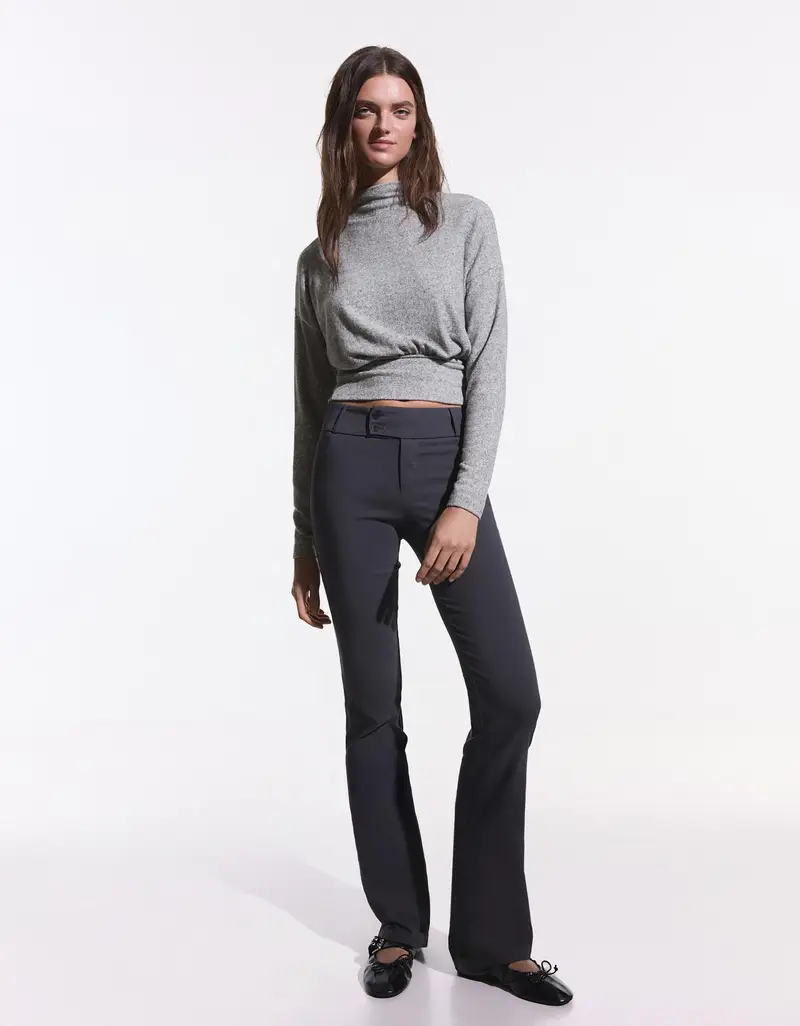 Maglia A Collo Perkins Donna Grigio