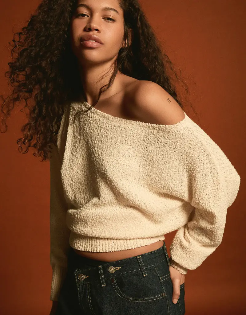 Maglia Asimmetrica Donna Avorio