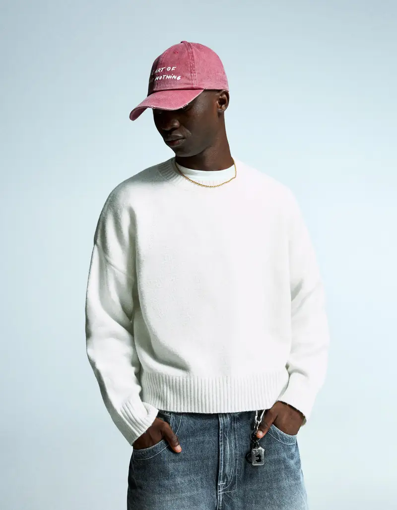 Maglia Cropped Uomo Bianco