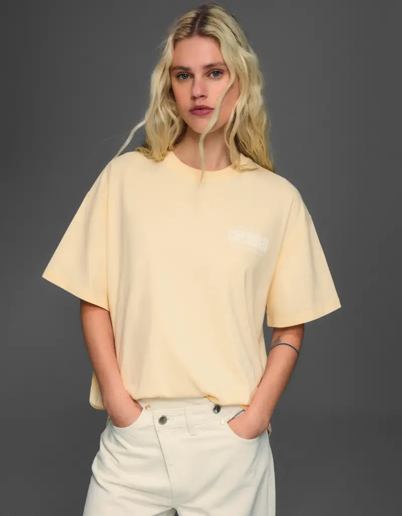 Maglietta A Maniche Corte Con Stampa Donna Giallo