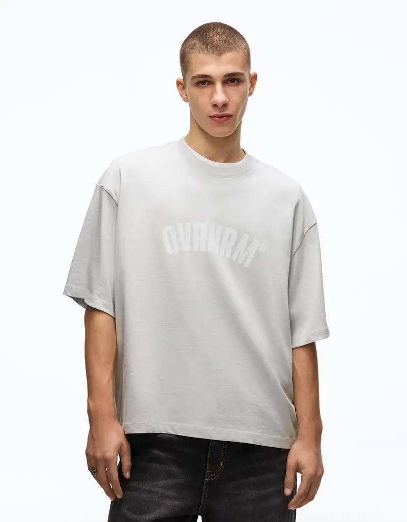 Maglietta A Maniche Corte Con Stampa Uomo Pietra