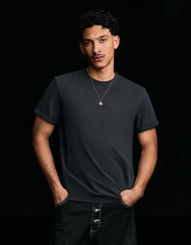 Maglietta A Maniche Corte Roll Up Con Stampa Uomo Grigio