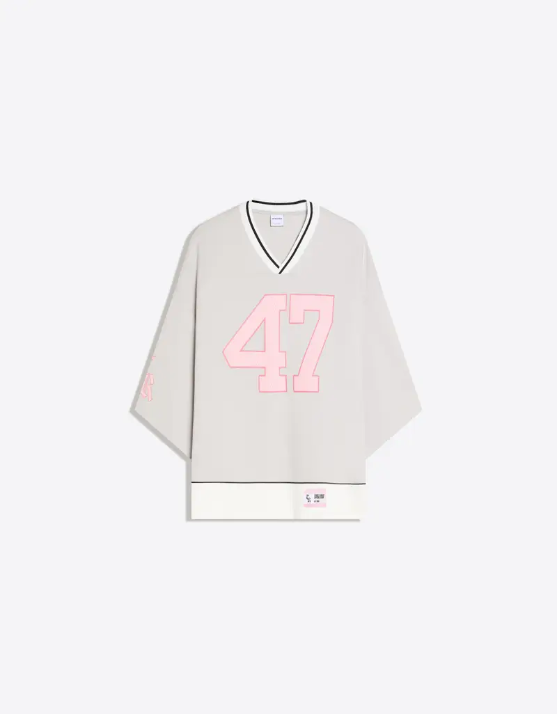 Maglietta A Maniche Corte Sportiva Con Stampa Uomo Grigio