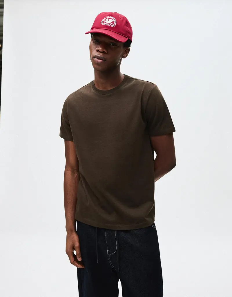 Maglietta A Maniche Corte Uomo Marrone