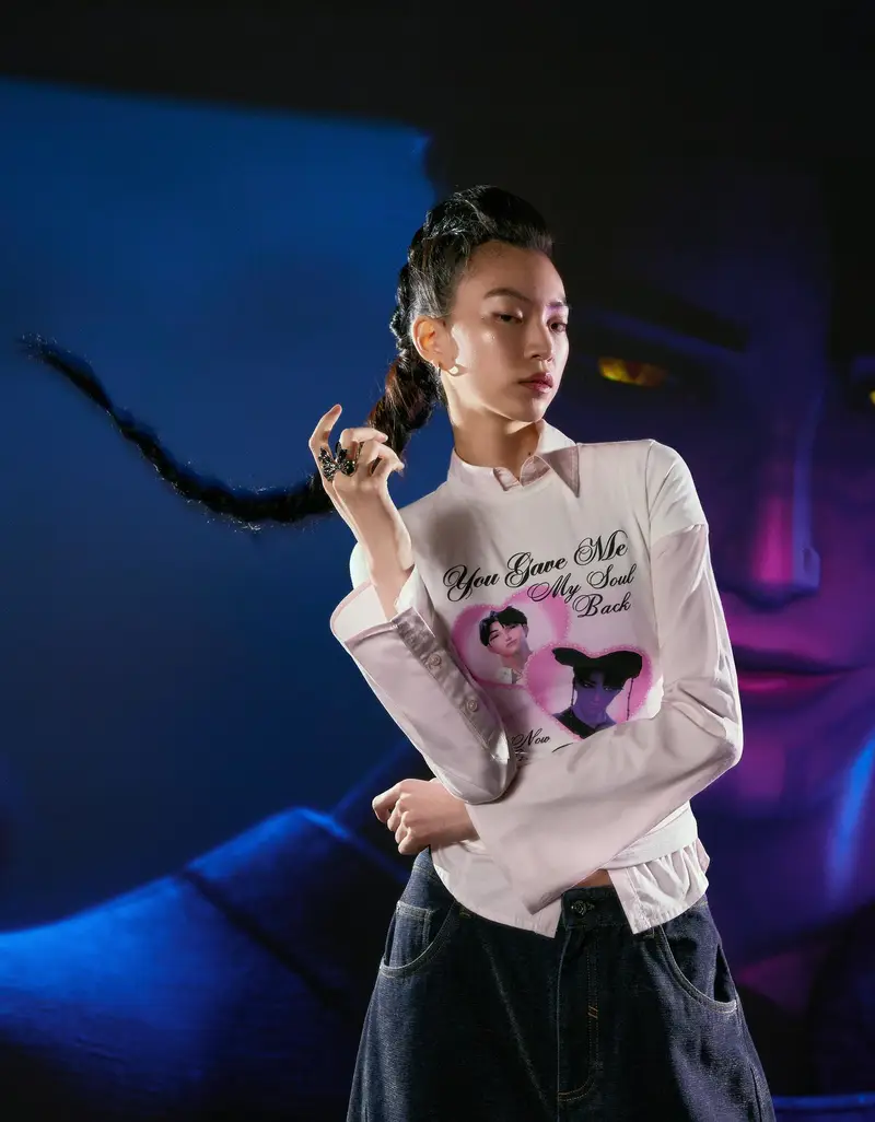 Maglietta Kpop Demon Hunters Saja Boys Maniche Corte Stampa Donna Rosa