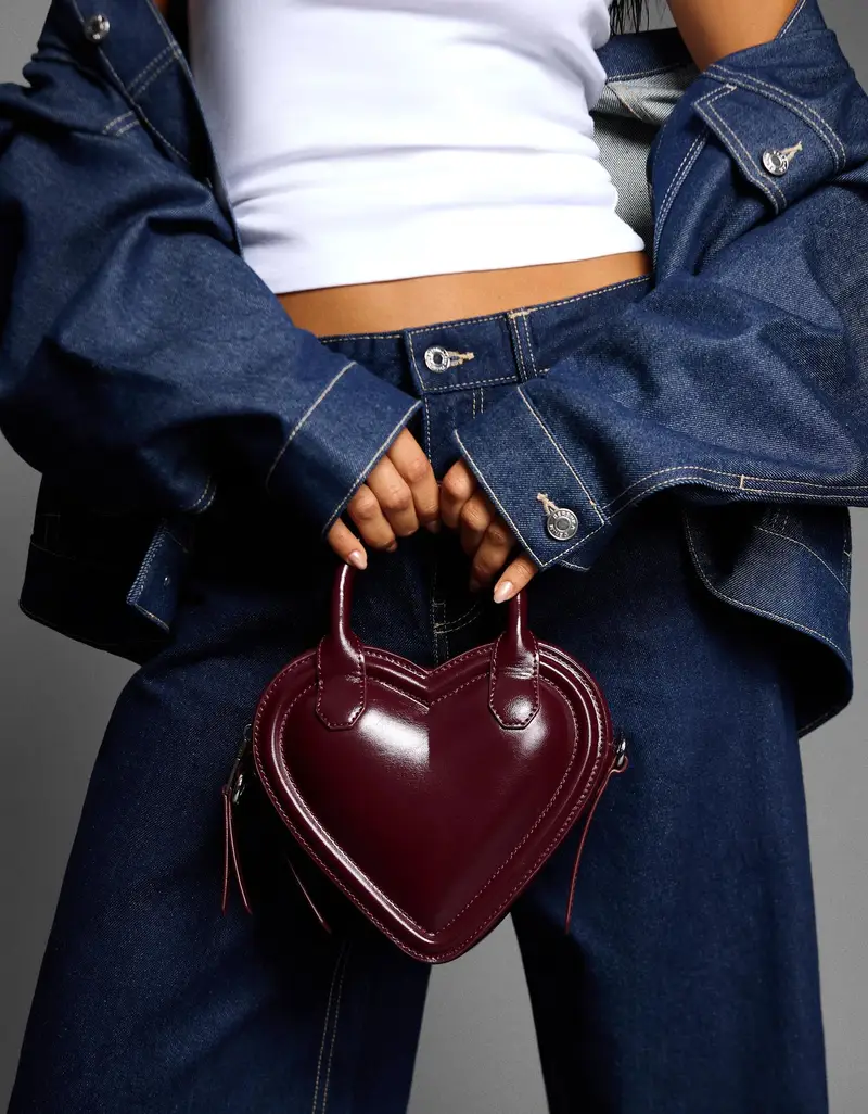 Mini Borsa A Cuore Donna Bordeaux