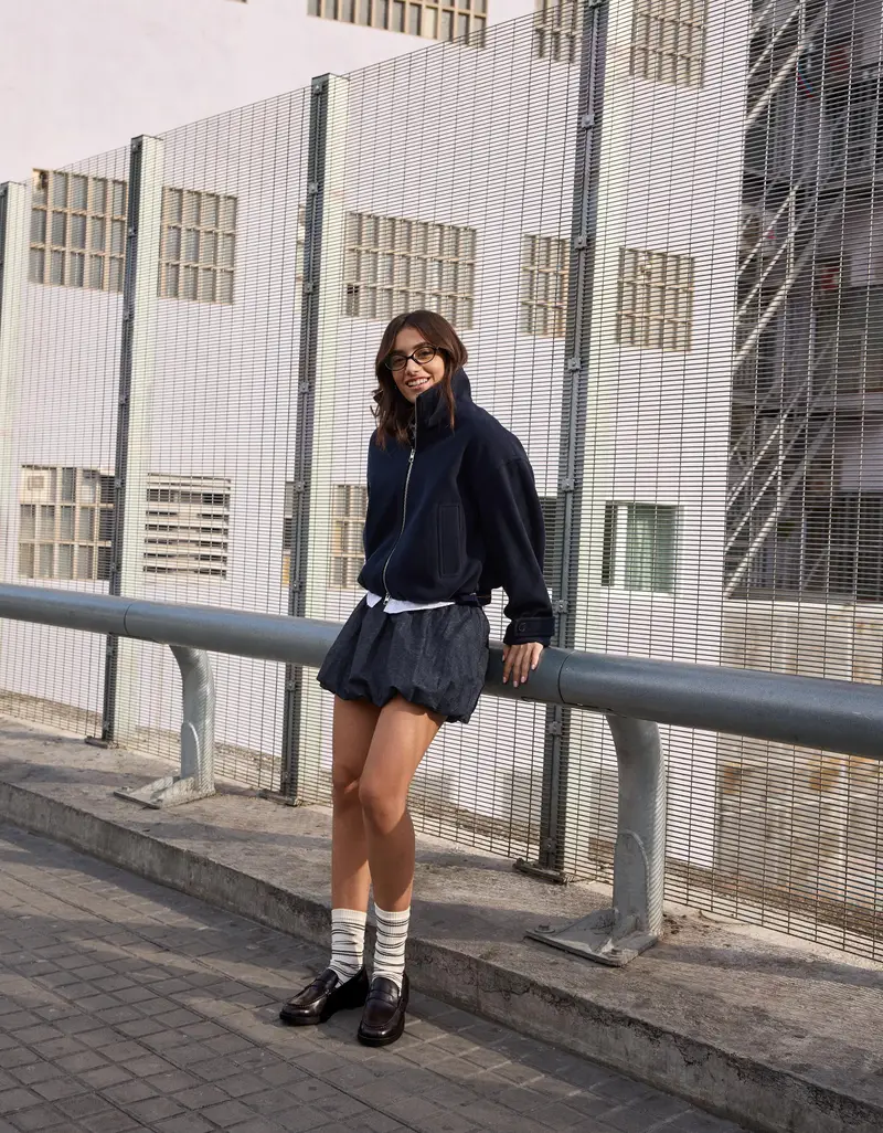 Minigonna A Palloncino In Denim Donna Marino