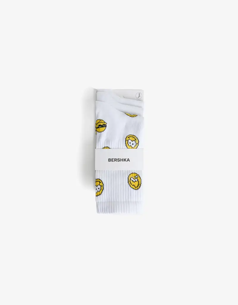 Pack 3 Calzini Stampati Uomo Bianco