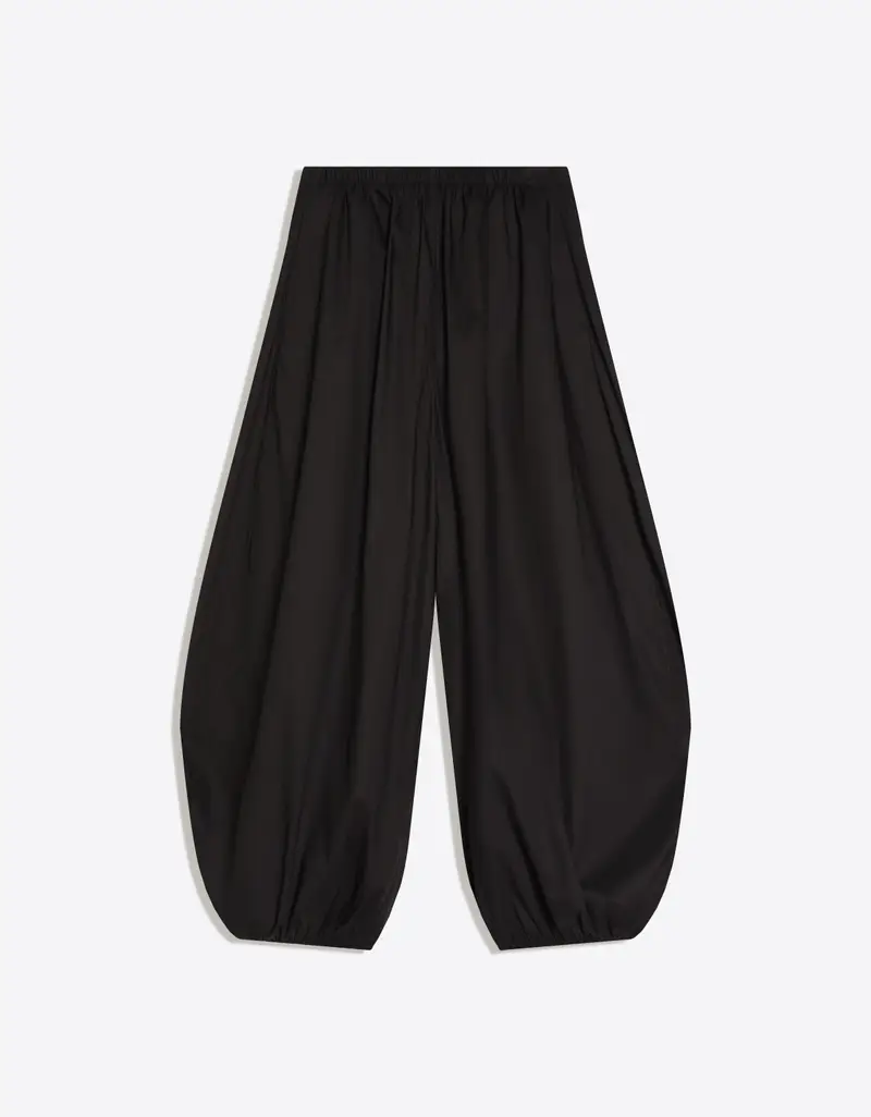 Pantaloni Bloomer In Popeline Donna Nero