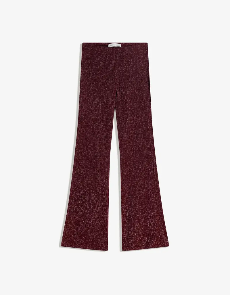 Pantaloni Flare Fit Brillanti Donna Bordeaux