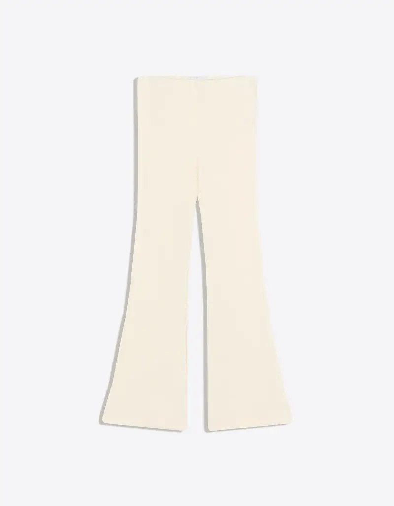 Pantaloni Flare Fit Soft Touch Donna Avorio