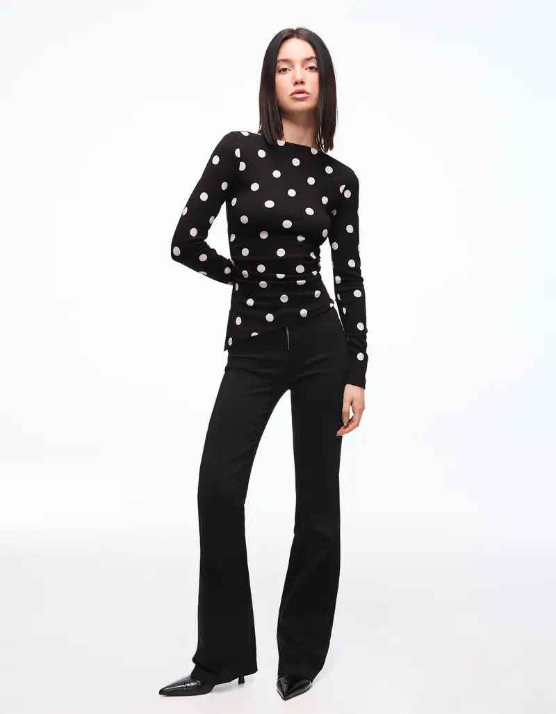 Pantaloni In Bengalina Con Cerniera Donna Nero