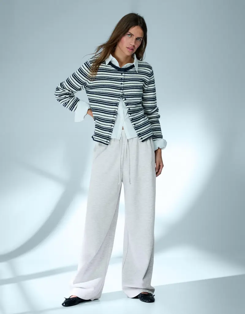 Pantaloni In Felpa Barrel Donna Grigio