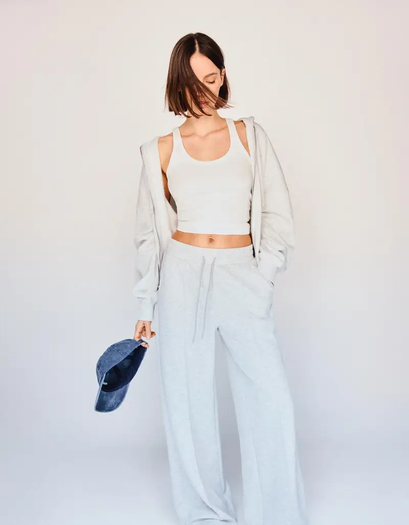 Pantaloni Snoopy Wide Leg Donna Grigio