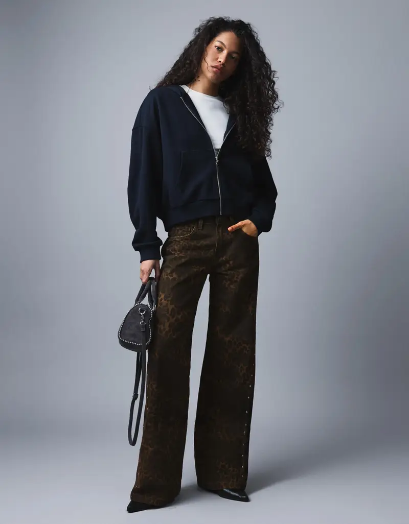 Pantaloni Straight Fit In Twill Donna (Eur 32) Marrone