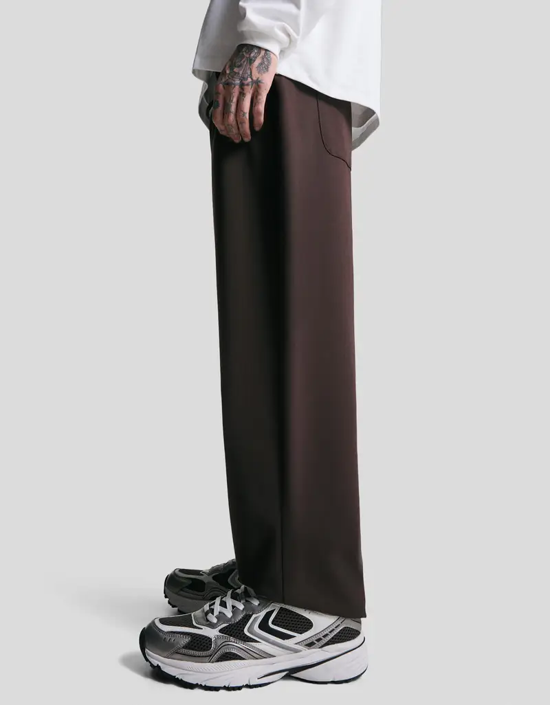 Pantaloni Straight Fit Jogger Fit Tailored Fit Uomo Marrone