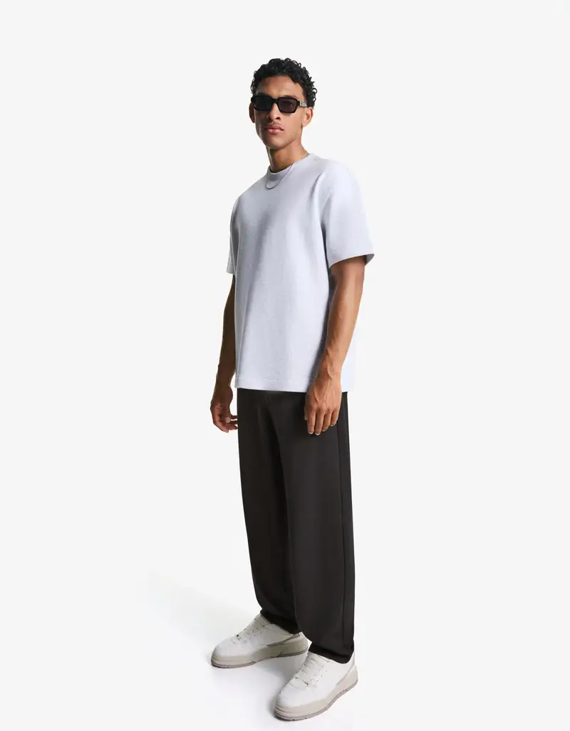 Pantaloni Straight Fit Jogger Fit Tailored Fit Uomo Nero