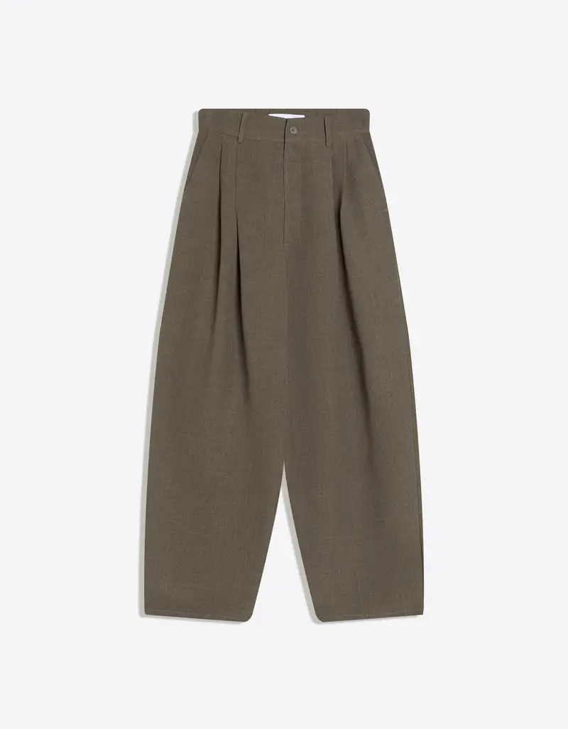 Pantaloni Super Baggy Fit Tailored Uomo Kaki