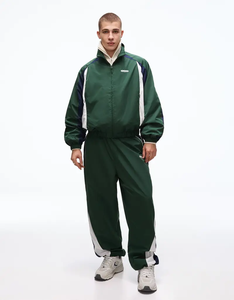 Pantaloni Super Baggy Fit Tecnici Sportivi Uomo Verde