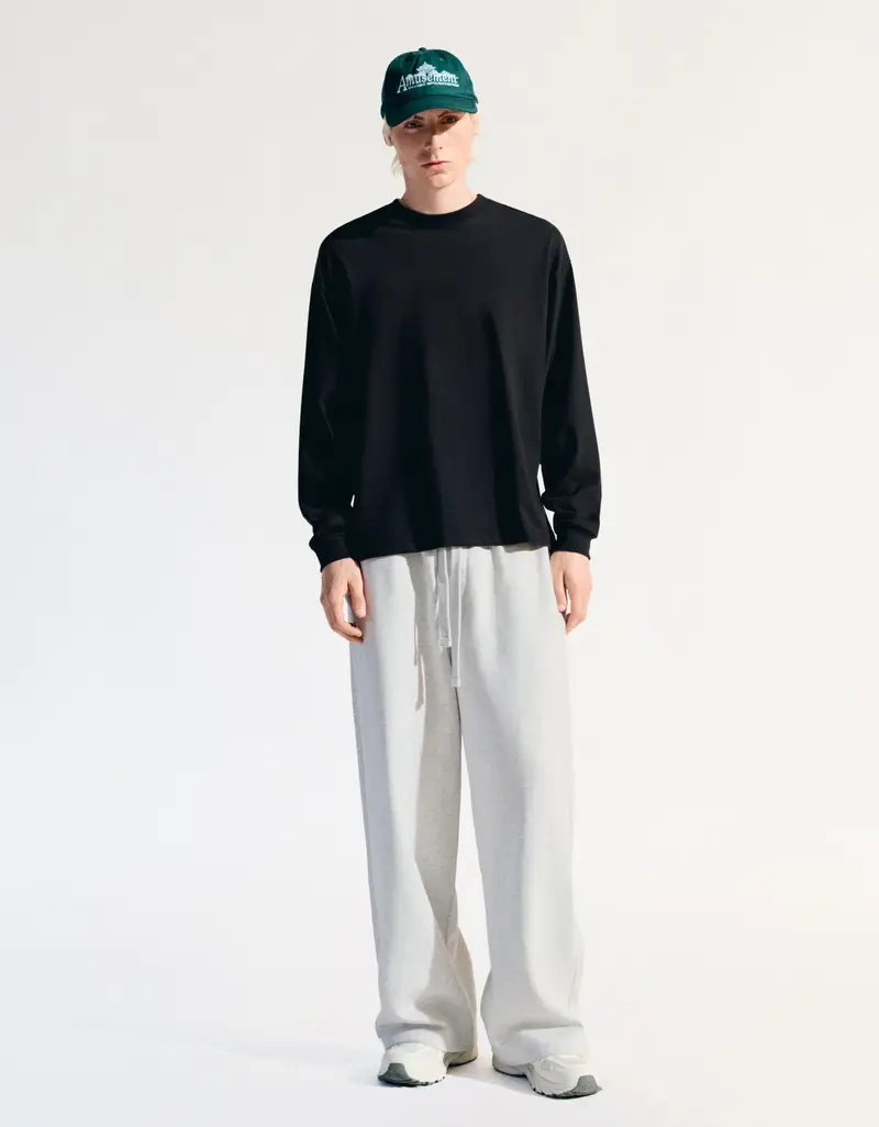 Pantaloni Super Baggy Fit Uomo Grigio