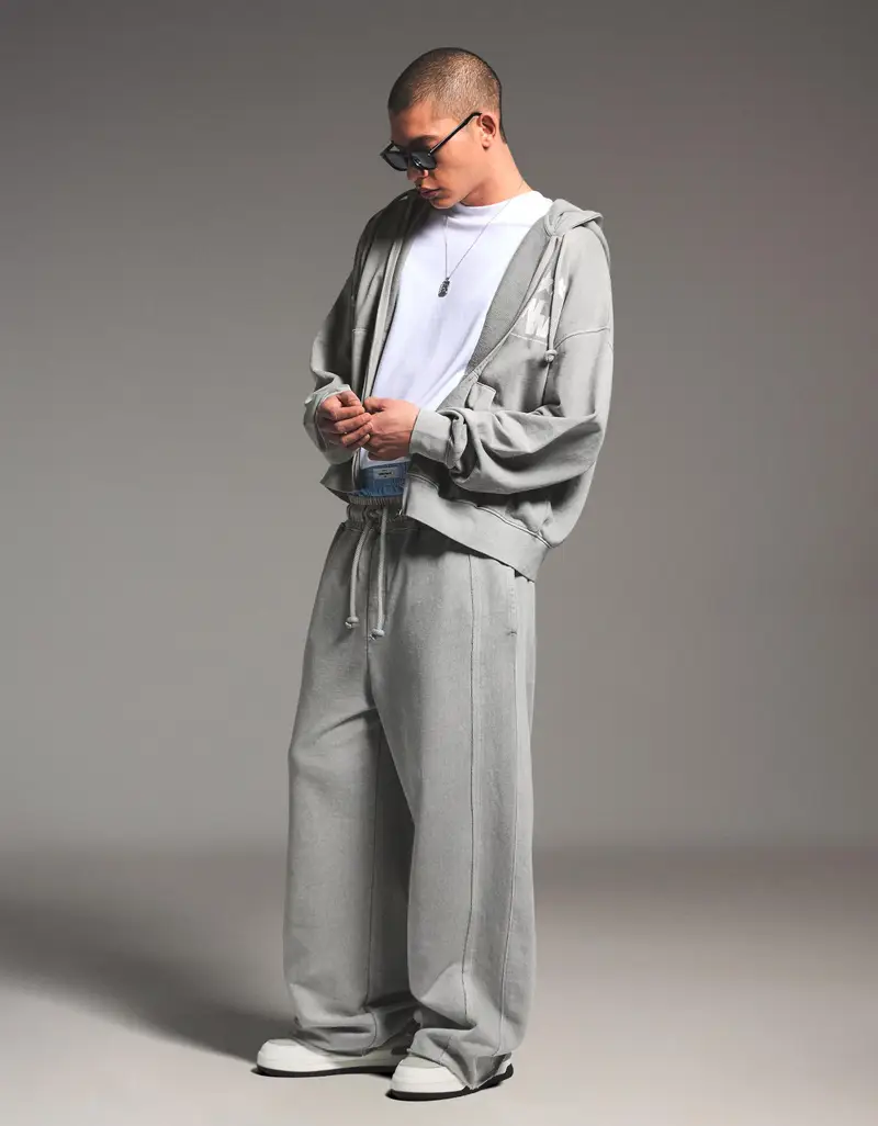 Pantaloni Super Baggy Fit Uomo Pietra