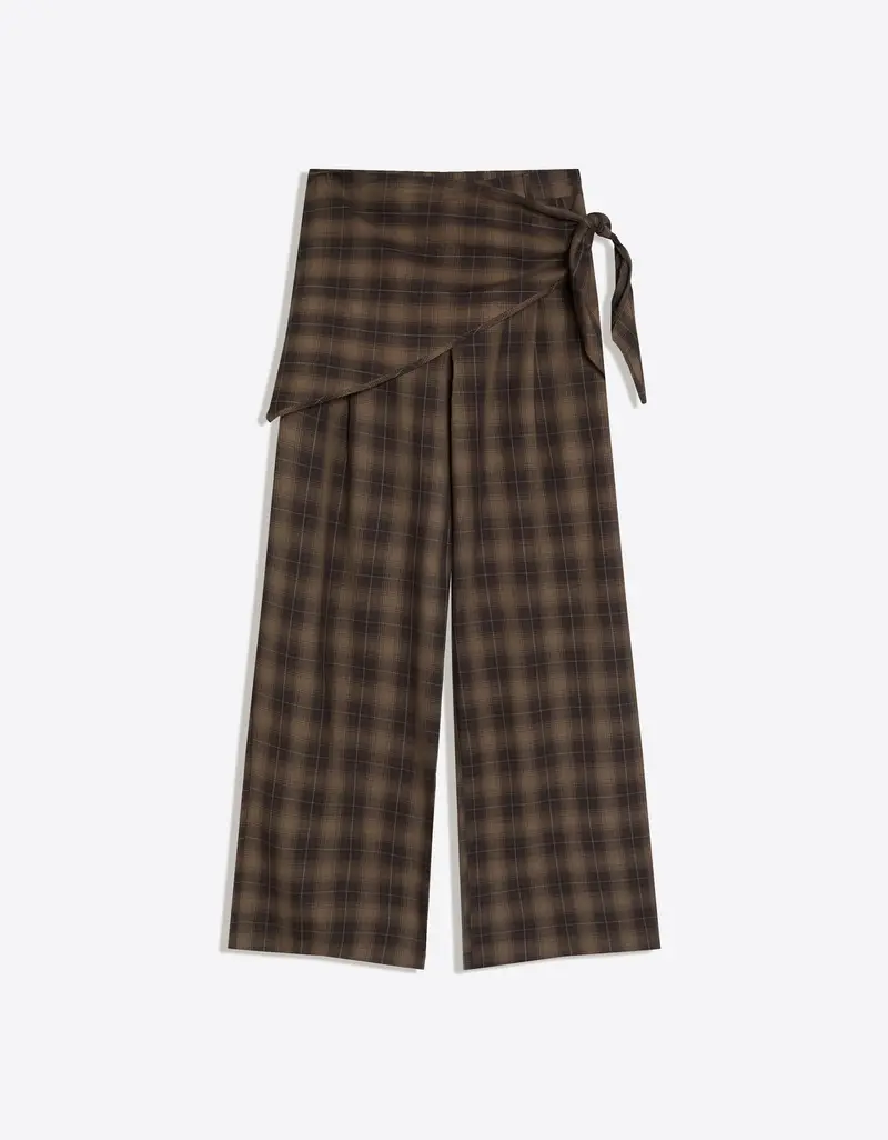 Pantaloni Tailored Fit Foulard Donna Marrone