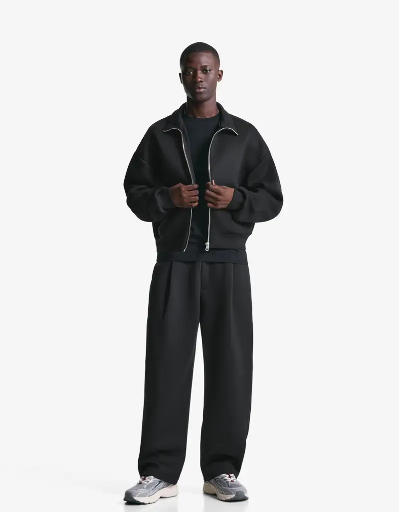 Pantaloni Tecnici Con Pinces Uomo Nero