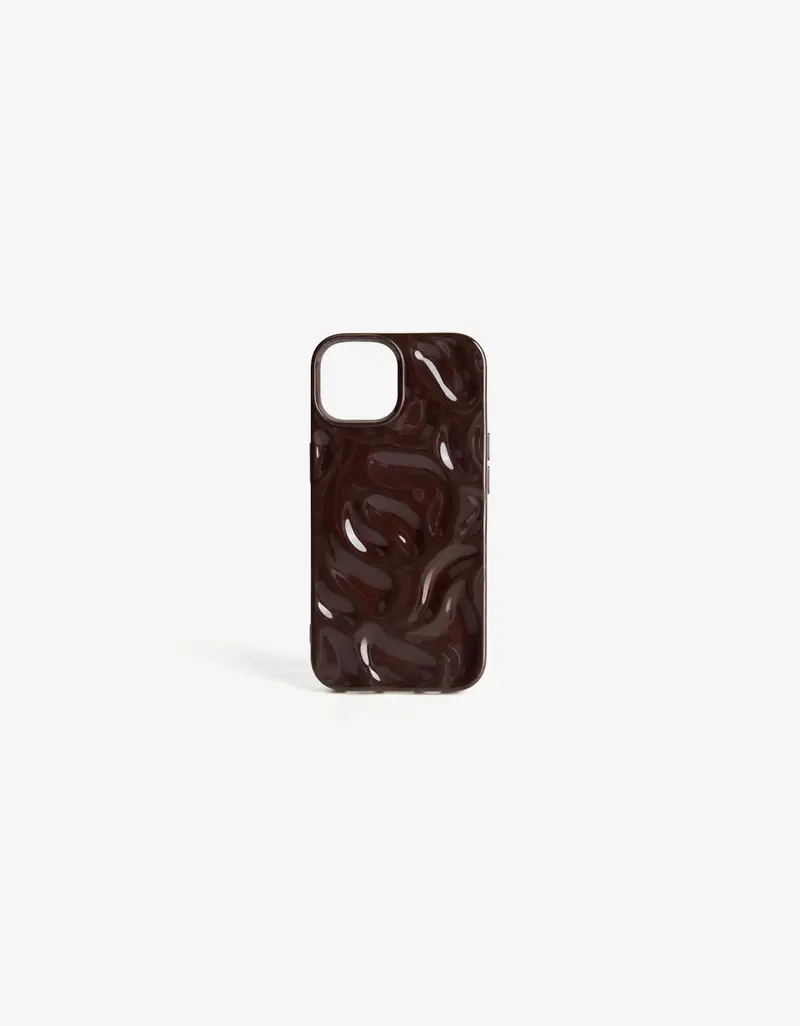 Portacellulare Con Rilievo Donna Iphone / Xr Marrone