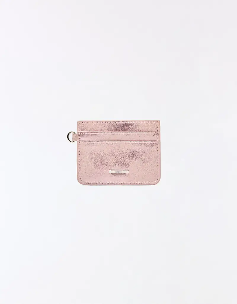 Portatessere Mini In Finta Pelle Donna Grigio