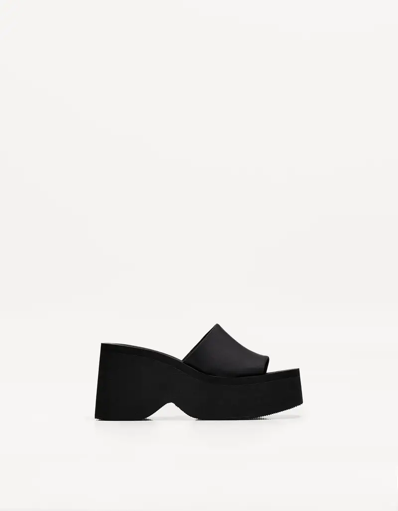 Sandali Mule Plateau Donna Nero