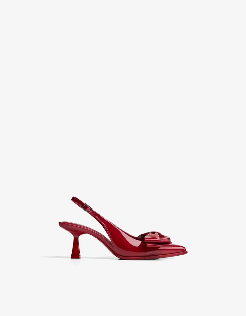 Scarpe Con Kitten Heel E Fiocco Donna Rosso
