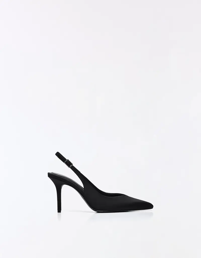 Scarpe Con Tacco Aperte Sul Tallone Donna Nero