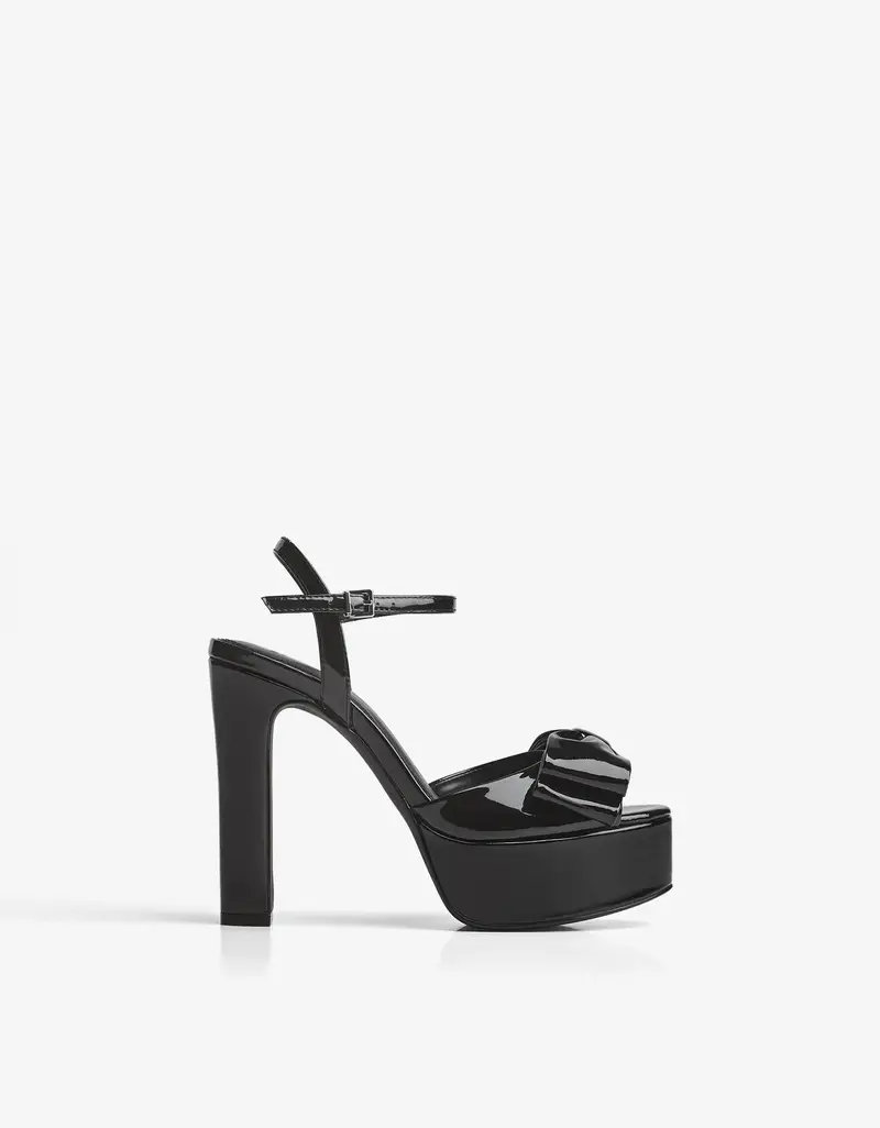 Scarpe Con Tacco E Fiocco Donna Nero