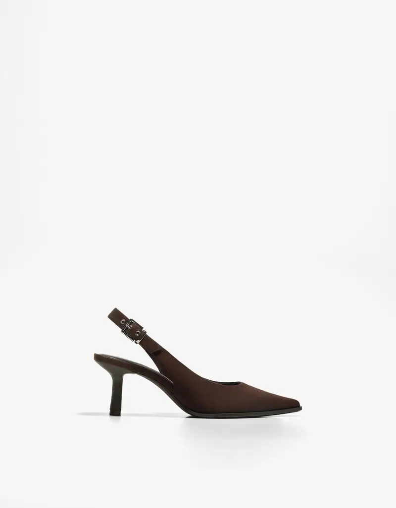 Scarpe Con Tacco Kitten Slingback Donna Marrone