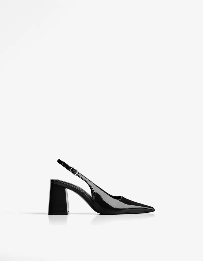 Scarpe Con Tacco Largo Slingback Donna Nero