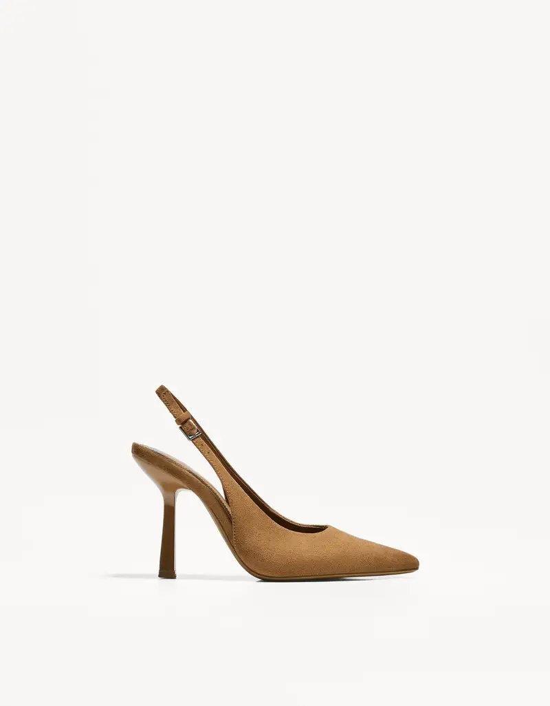 Bershka Scarpe Con Tacco Slingback Donna 36 Tostato