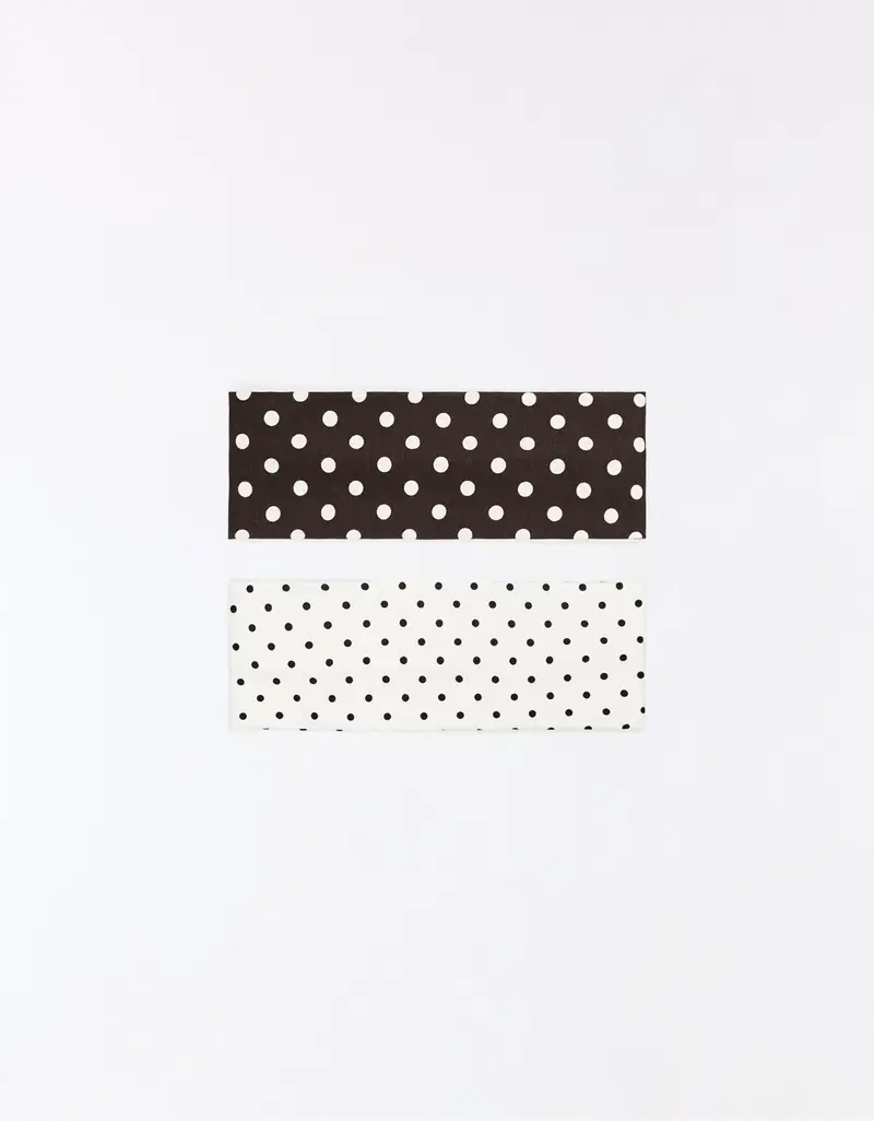 Set 2 Nastri In Pelliccia Stampati Donna Nero