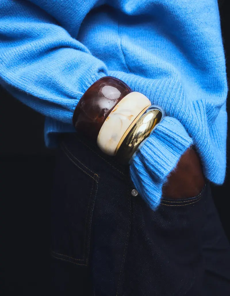 Set Di 3 Braccialetti Effetto Resina Donna Marrone